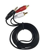 Кабель AUX - 2xRCA 1.5M черный (без упаковки)