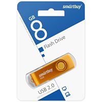Носитель информации 8Gb, USB 2.0 Smartbuy Twist Yellow (SB008GB2TWY)