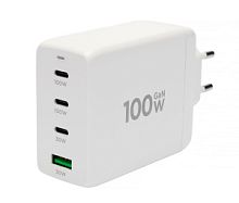 СЗУ Cablexpert MP3A-PC-66, 100Вт GaN, 5A, QC5.0/PD, 3xType-C, 1xUSB, белый
