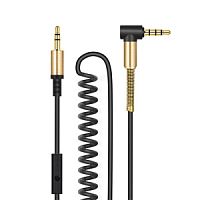 Аудиокабель AUX, Jack 3,5mm(m) - Jack 3,5mm(m) HOCO UPA02, 2.0м, пружинка, микрофон, цвет: чёрный