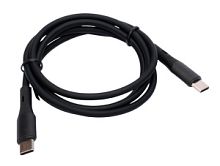 USB кабель Type-C - Type-C 1.0м Cablexpert (CC-USB2S-CMCM-1M-BK), 3А, 65Вт, PD/QC3.0, силиконовый, 24 AWG, медь, 1м, черный