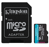   Transflash(MicroSDXC) 128Gb Kingston Class 10 Canvas Go Plus UHS-I U3 V30 A2 (170/70 Mb/s) + SD 