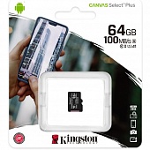   Transflash(MicroSDXC) 64Gb Kingston Class10 UHS-I Canvas Select Plus  .(SDCS2/64GBSP)