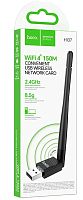 Беспроводной адаптер HOCO, HI37, WiFi4 USB, ABS, 2.4GHz, цвет: чёрный