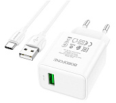  Borofone BA66A 1 USB, 3000mA, QC3.0,  USB - Type-C, 1.0, :  