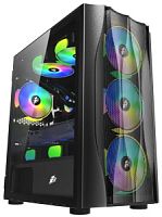 Корпус 1STPLAYER Firebase (X3-M X3-M-BK-4F1), Black, mATX, 4x120mm LED