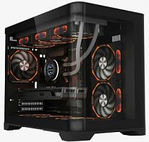 Корпус 1STPLAYER UVIEW UV6 ARGB Black, mATX, 3x120mm ARGB fans (UV6-BK-2FC7R-1FC7)
