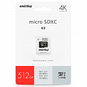   Transflash(MicroSDXC) 512Gb Smartbuy Class10 PRO U3 R/W:90/70 MB/s (  SD)