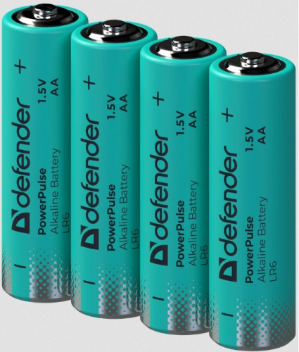 Батарейки Defender PowerPulse (LR6-4BL AA), 4 шт. Батарейки Defender PowerPulse (LR6-4BL AA), 4 шт.