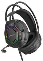 Наушники полноразмерные Borofone BO105, Thunder, Jack 3.5мм, USB, 2.0 м, цвет: чёрный