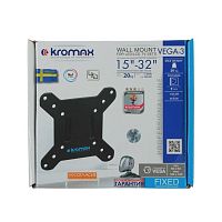 Кронштейн Kromax VEGA-3, для ТВ, фиксированный, 15-32", 9 мм от стены, черный 4288998