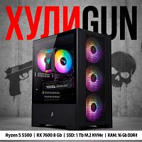 Компьютер AMD Ryzen 5 5500 6*3.6 ГГц/8Gb RX7600/16GB DDR4/1000Gb SSD/700w/RGB