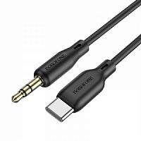 Кабель AUX, Jack 3,5mm(m) - Type-C(m) Borofone BL18, 1.0м, цвет: чёрный
