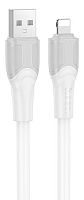 USB кабель для iPhone 8 pin 2.0м HOCO X106 Big bull, 2.4A, 12Вт, цвет: белый