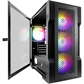  1STPLAYER TRILOBITE T3 Black/ mATX, TG/ 4x120mm LED (T3-BK-4F1)