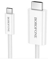 Кабель Type-C-HDMI 1.8m Borofone DH10, 4k, 30Гц, цвет: белый