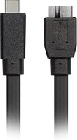 Кабель Smartbuy USB 3.1 Micro B (M) - Type C (M) для HDD/SSD, 20 см, плоский, черный (SBCAB-761K)