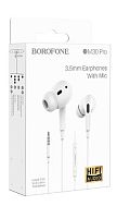 Наушники внутриканальные Borofone BM30 Pro, Original, Jack 3.5мм, 1.2 м, цвет: белый