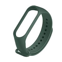 Силиконовый ремешок для Xiaomi Mi Band 5/6/7 (темно-зеленый)*