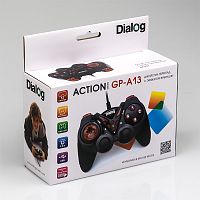 Геймпад Dialog GP-A13 Action - вибрация, 12 кнопок, USB, черно-красный