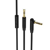 Аудиокабель AUX, Jack 3,5mm(m) - Jack 3,5mm(m) Borofone BL5, 1.0м, микрофон, цвет: чёрный