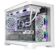 Корпус 1STPLAYER UVIEW UV6 ARGB White, mATX, 3x120mm ARGB fans (UV6-WH-2FC7R-W-1FC7-W)