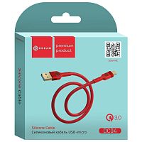 USB кабель micro USB 1.0м DREAM DC04 QC3.0 1M (силиконовый) красный (175097)