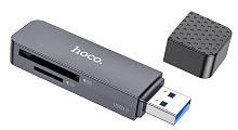 Устройство чтения/записи HOCO, Spirit, HB45, USB 3.0, ABS, TF/ SD карта, цвет: чёрный
