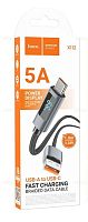 USB кабель Type-C 1.0м HOCO X112 Favor, 5A, цвет: чёрный