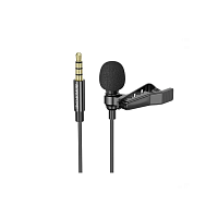 Микрофон петличный Borofone, BFK11, Elegant, коннектор Jack 3.5 mm, цвет: чёрный