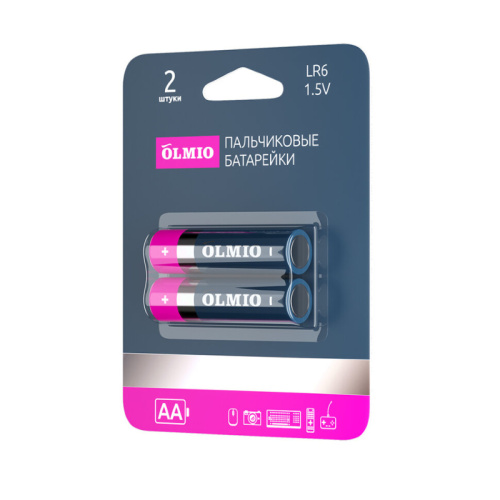 Батарейки Olmio AA/LR06 BL2 (штуки) Батарейки Olmio AA/LR06 BL2 (штуки)