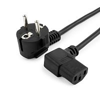 Кабель питания Cablexpert PC-186A-VDE, Schuko-C13, 3x0.75мм2, 10A, VDE, угл.разъем, с заземлением, 1.8м, черный, пакет