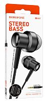 Наушники внутриканальные Borofone BM87, Element, Jack 3.5мм, 1.2 м, цвет: чёрный
