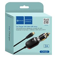 АЗУ DREAM CH40 2A (microUSB, 3.5M) черный (123131)