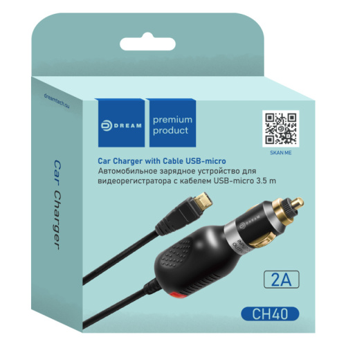АЗУ DREAM CH40 2A (microUSB, 3.5M) черный (123131)