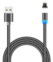 USB кабель для iPhone 8 pin 1.0м Jet.A JA-DC46 Magnet серый