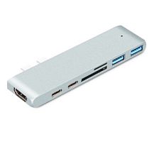 Переходник 7в1 для MacBook JA-HV11 серый