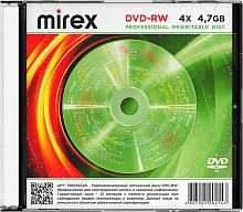 Диск DVD-RW 4.7Gb Mirex 4X Slim Case (1) (UL130032A4S)