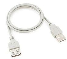 Удлинитель USB-USB  AM/AF v2.0, 0.75m Cablexpert (CC-USB2-AMAF-75CM-N), медь, Pro, серый, пакет