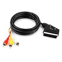 Кабель аудио/видео Cablexpert CCV-519-001, SCART / 3xRCA, с переключателем направления сигнала, 1.8м