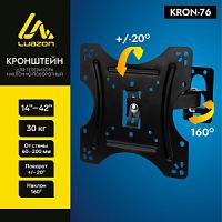 Кронштейн LuazON KRON-76, для ТВ, Наклонно-поворотный, 14-42", 3937403