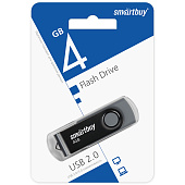   4Gb, USB2.0 SmartBuy Twist Black (SB004GB2TWK)