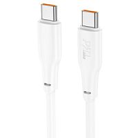 USB кабель Type-C - Type-C 2.0м HOCO X93 Force, 3.0A, PD 100Вт, цвет: белый
