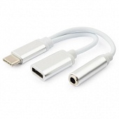  USB Cablexpert CCA-UC3.5F-02W, USB Type-C/Jack3.5 F+ Type-C F, white