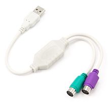 Конвертер PS/2 устройства -> USB порт Cablexpert UAPS12-BK, 2xPS/2 /AM, блистер, черный