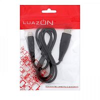 USB кабель для iPhone 5/6/6Plus/7/7Plus 8 pin 1.0 м LuazON черный 4465930